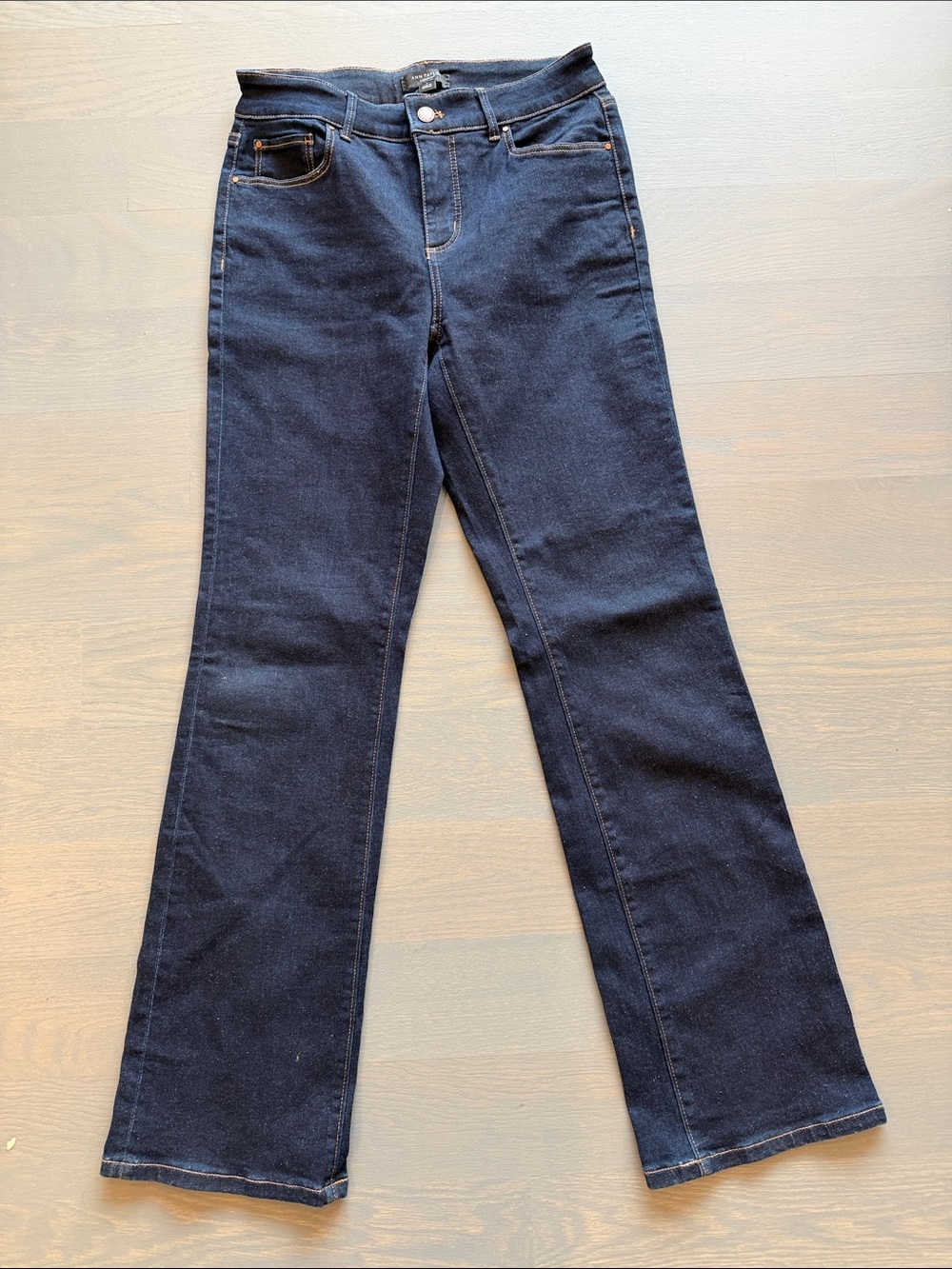 Ann Taylor Navy Flare Jeans - Classic Dark Wash